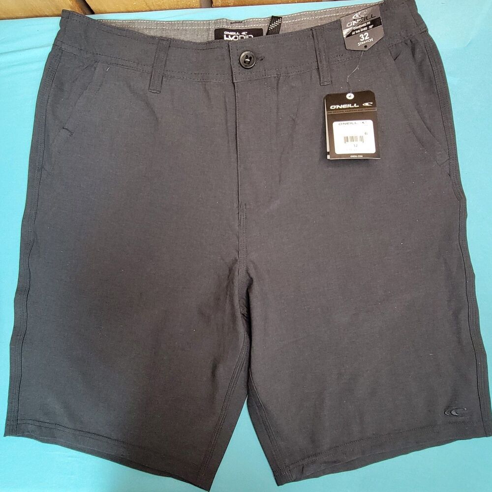 O'Neill Capacity Hybrid Shorts Black 32 Stretch Standard Fit At Knee-20" New